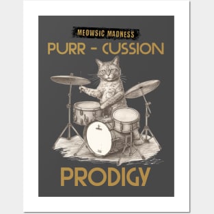 cat drummer Posters and Art